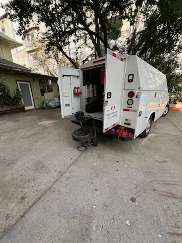 Magnet Plumbing service vehicle on-site for Slab Leak Repair in Panorama Village